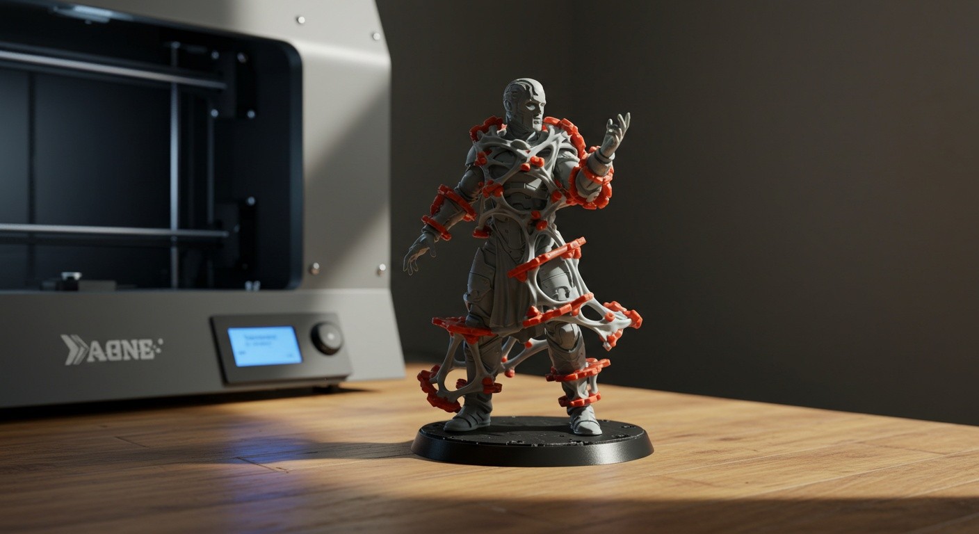 (реалистичная фотография) (Не используй текст и буквы на изображении) : 3d печать, Печать фигурок с поддержкой многослойной окраски