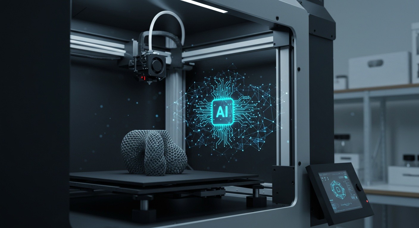 (реалистичная фотография) (Не используй текст и буквы на изображении) : 3d печать, 3D-печать и искусственный интеллект