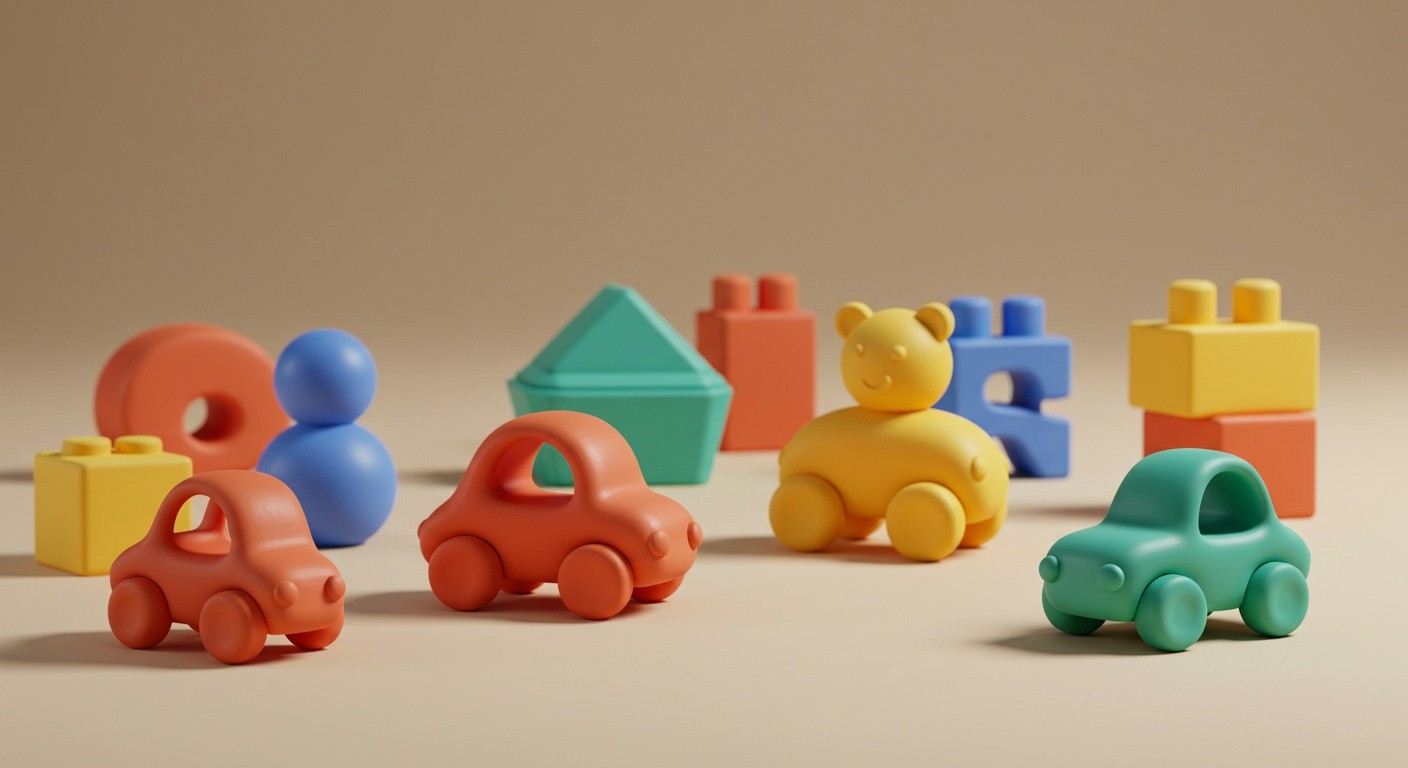 (реалистичная фотография) (Не используй текст и буквы на изображении) : 3d печать, Создание игрушек с безопасной конструкцией