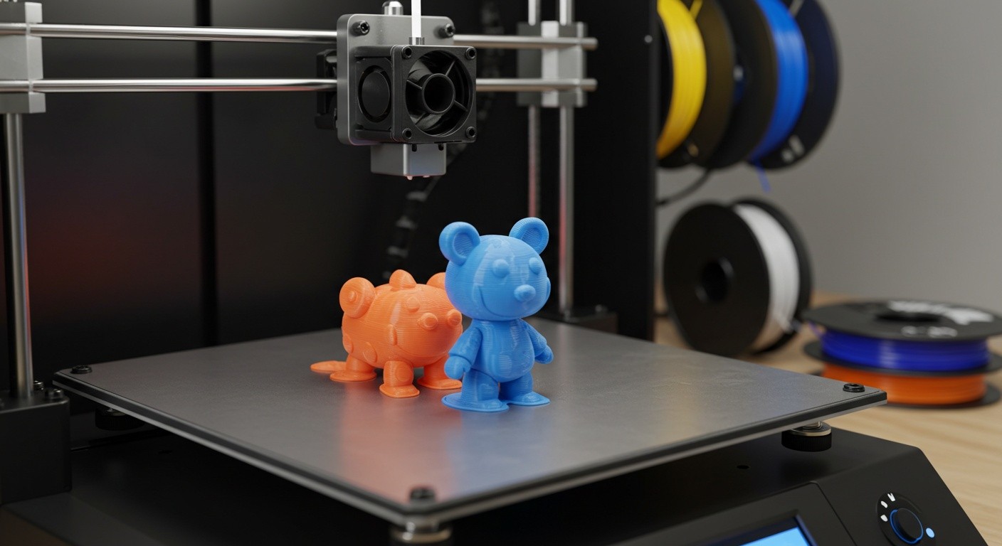 Процесс печати безопасной игрушки на 3D-принтере