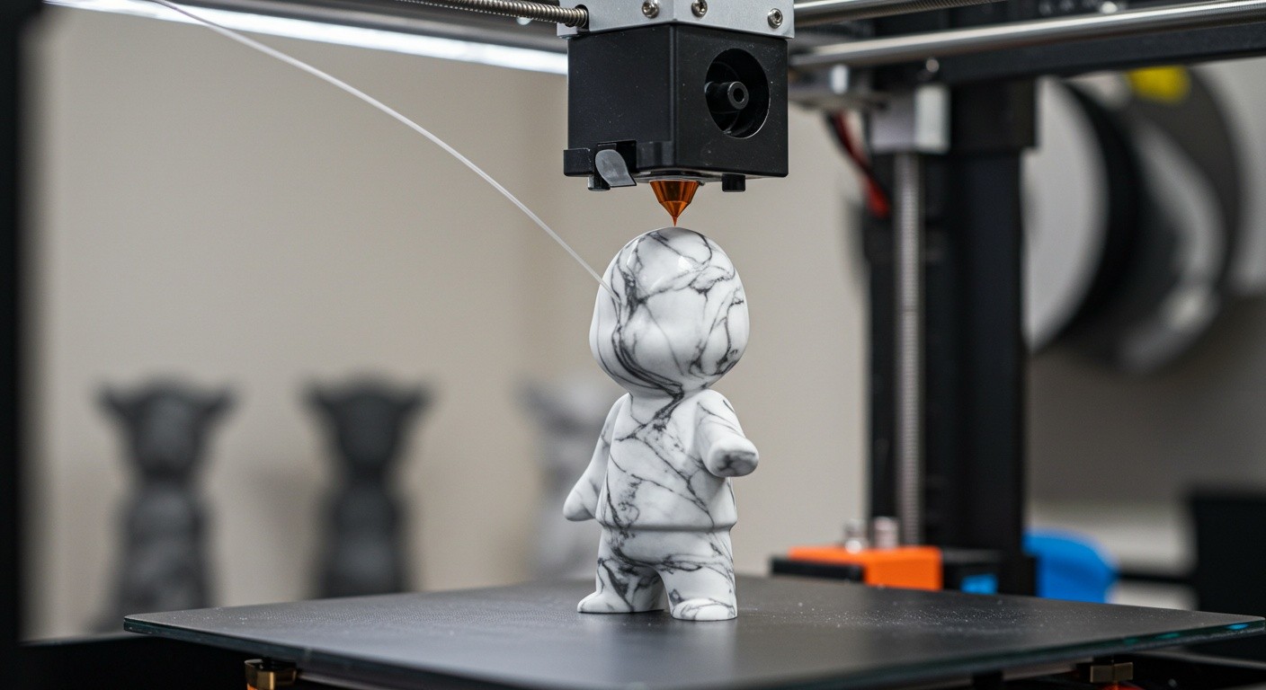 (реалистичная фотография) (Не используй текст и буквы на изображении) : 3d печать, Как напечатать фигурку с эффектом мрамора
