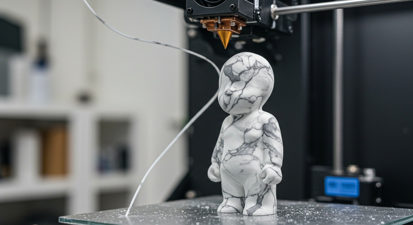 Фигурка с эффектом мрамора, напечатанная на 3D-принтере