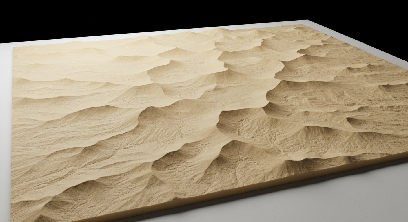 (реалистичная фотография) (Не используй текст и буквы на изображении) : 3d печать, Напечатанные карты рельефа