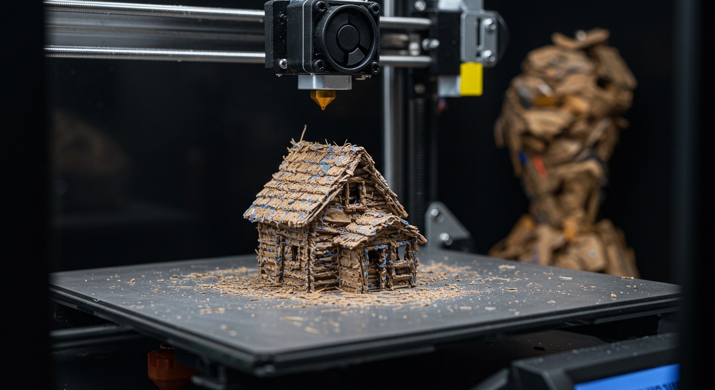 Фигурки из переработанных материалов на производстве