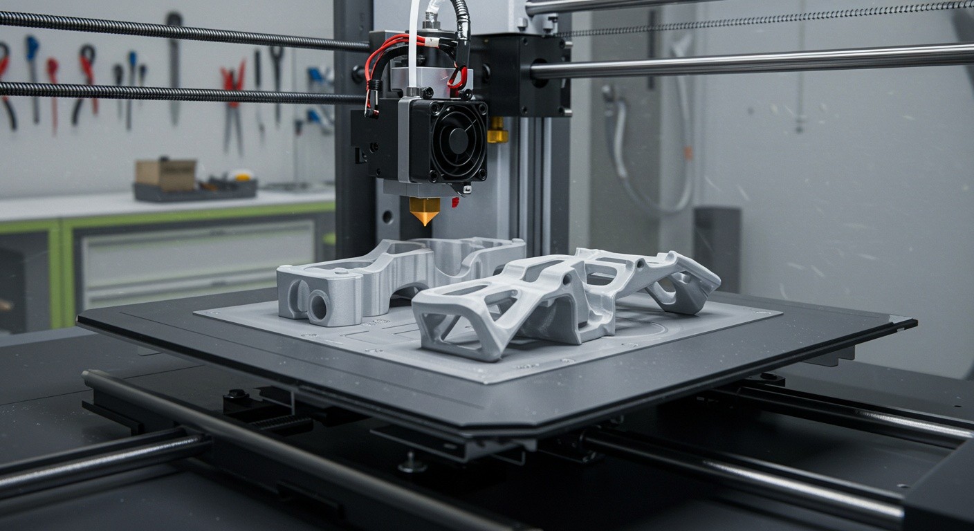 (реалистичная фотография) (Не используй текст и буквы на изображении) : 3d печать, Послойная печать деталей для авиации