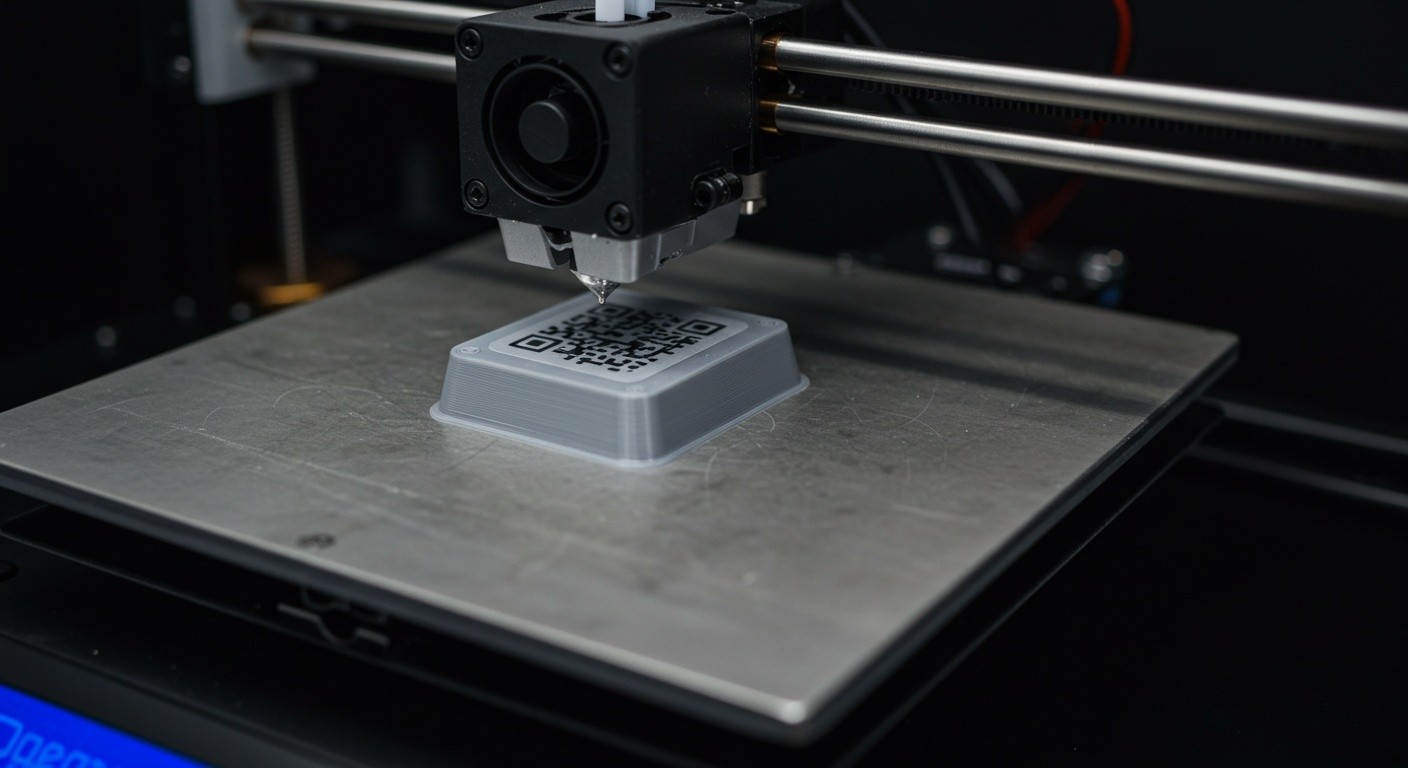 Сувенир с QR-кодом, напечатанный на 3D-принтере