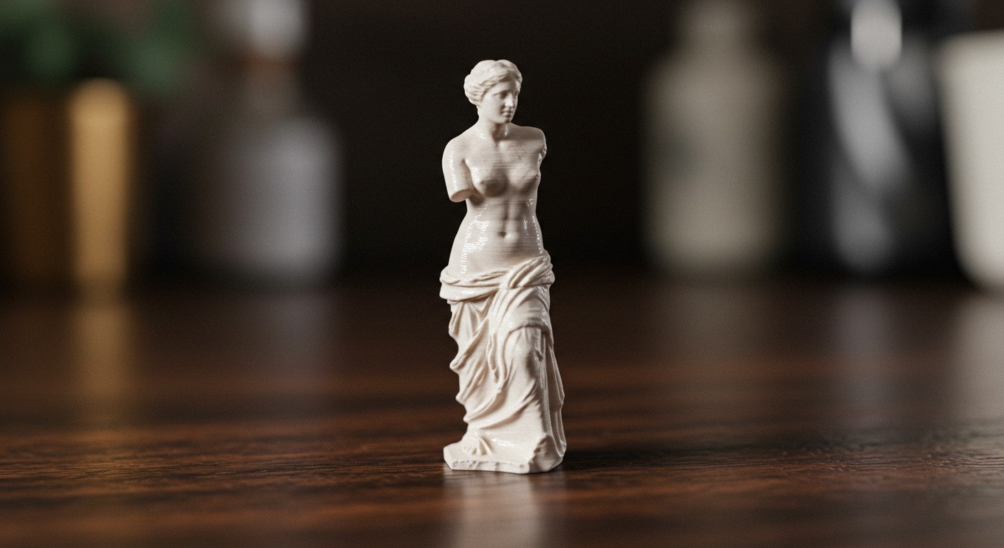 (реалистичная фотография) (Не используй текст и буквы на изображении) : 3d печать, Как напечатать миниатюрную копию известной скульптуры