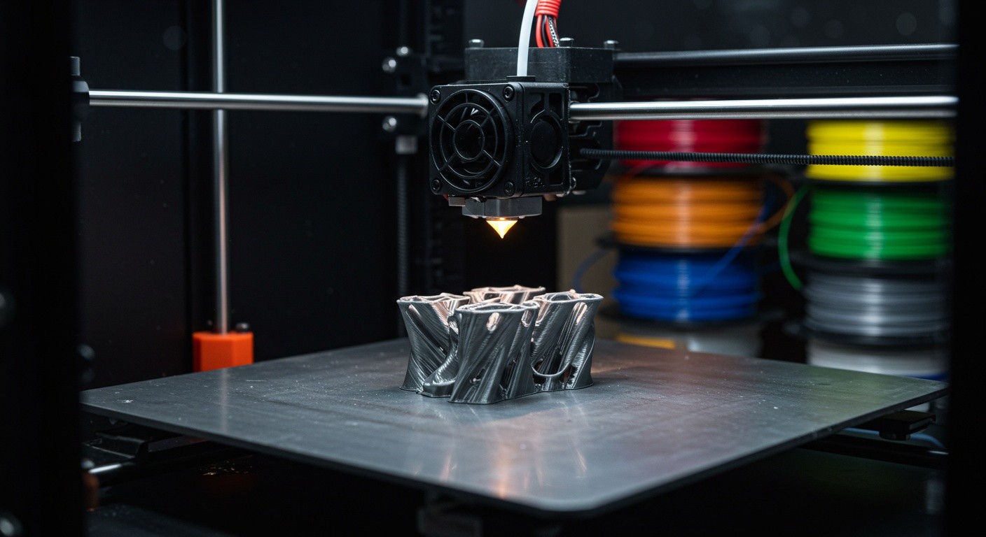 (реалистичная фотография) (Не используй текст и буквы на изображении) : 3d печать, Технология создания деталей с помощью пресс-форм