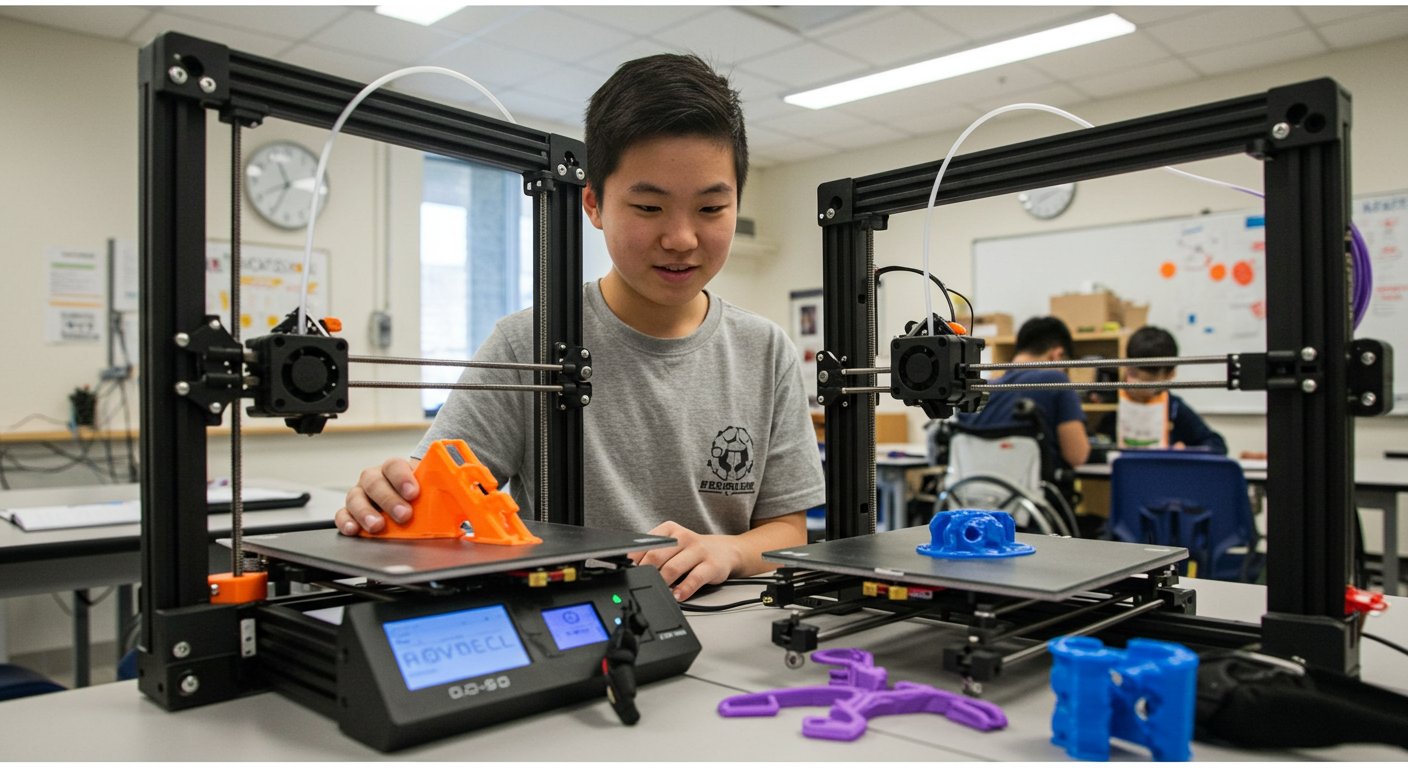 (реалистичная фотография) (Не используй текст и буквы на изображении) : 3d печать, 3D-печать в сфере образования инвалидов