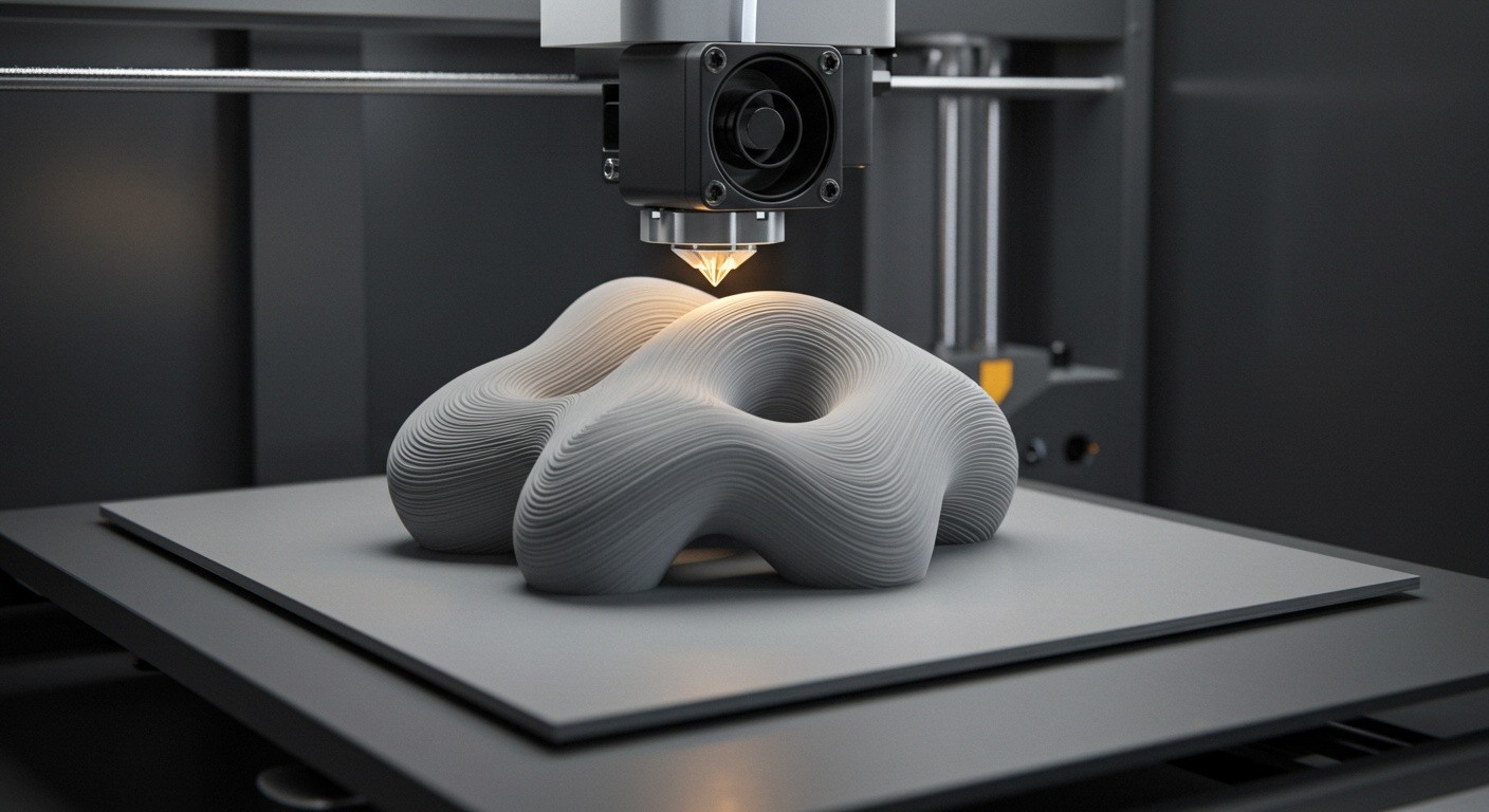 (реалистичная фотография) (Не используй текст и буквы на изображении) : 3d печать, Как создать объект без швов при послойной печати