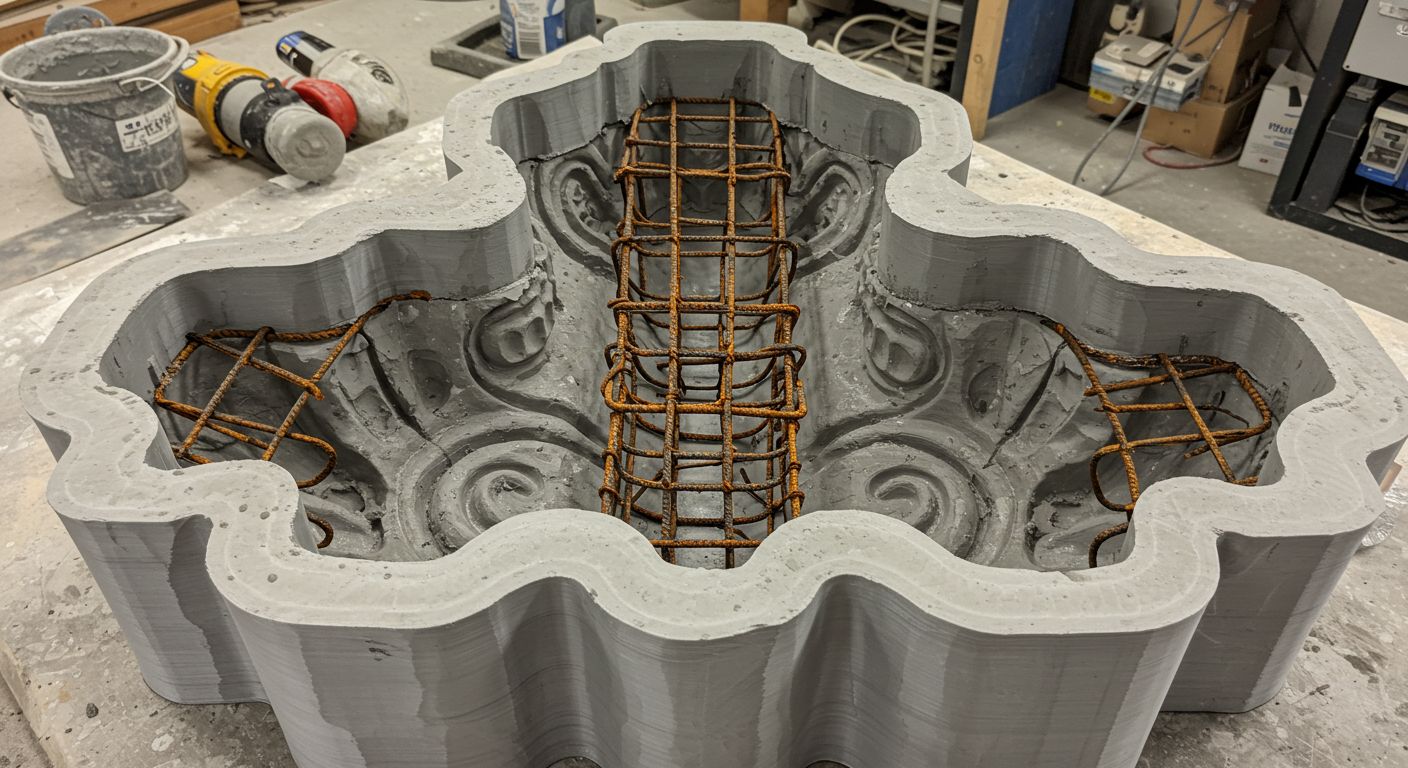 Создание бетонной статуи с армированием