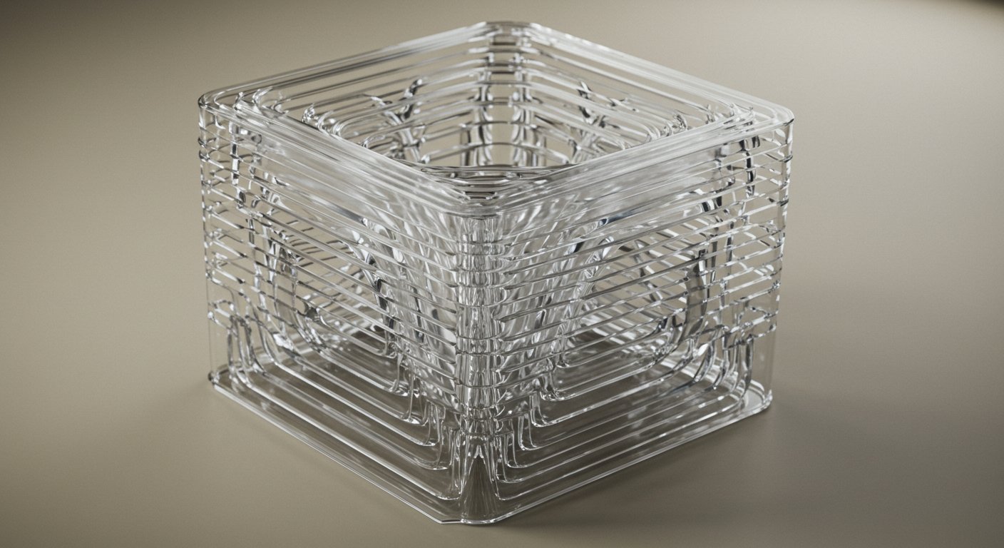 Процесс 3D печати с прозрачным пластиком