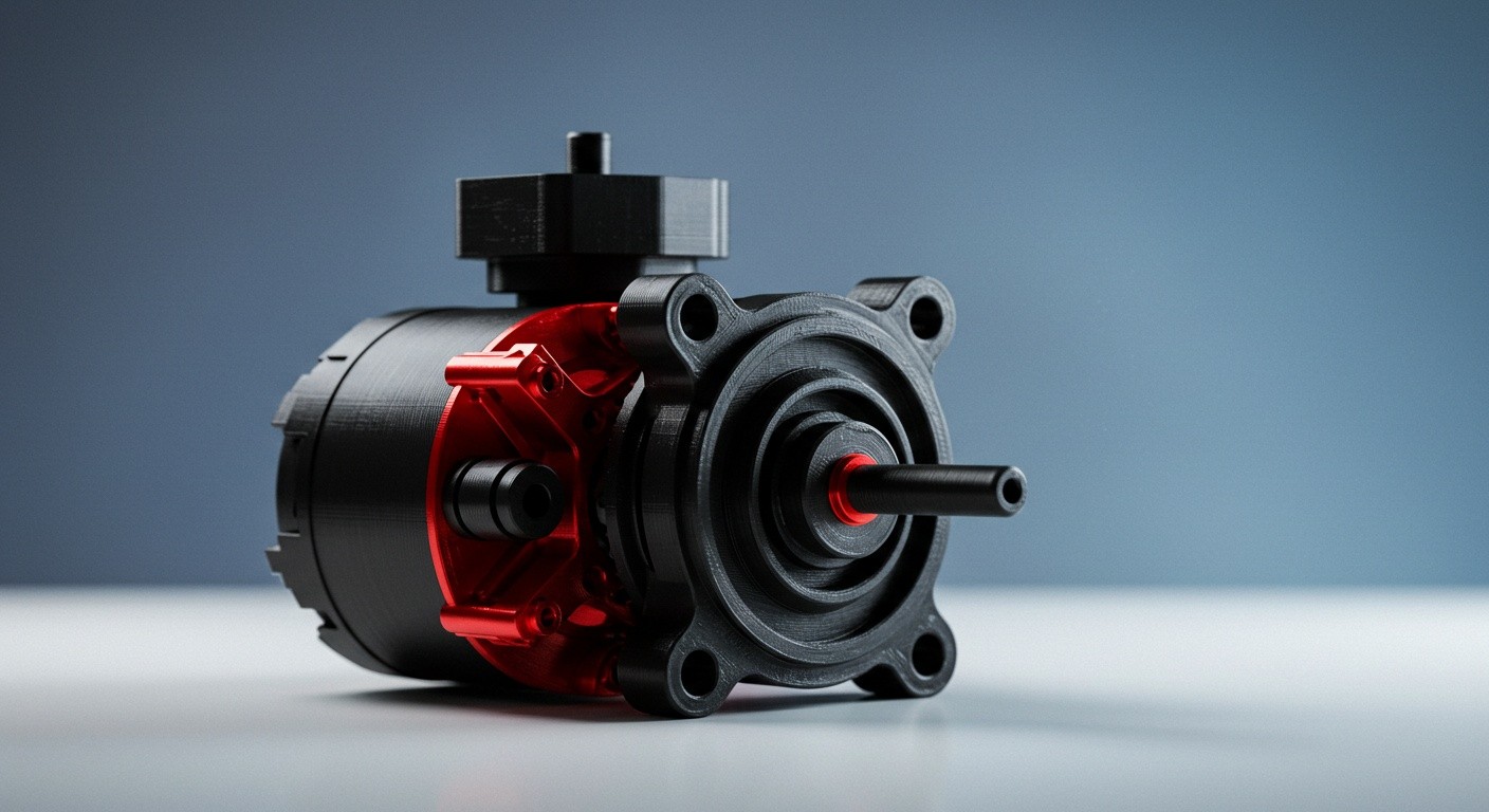 (реалистичная фотография) (Не используй текст и буквы на изображении) : 3d печать, Напечатанные двигатели