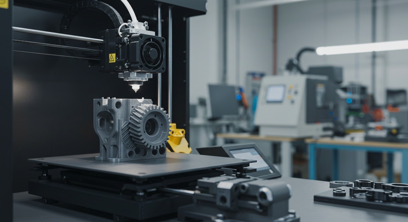 (реалистичная фотография) (Не используй текст и буквы на изображении) : 3d печать, 3D-печать в машиностроении