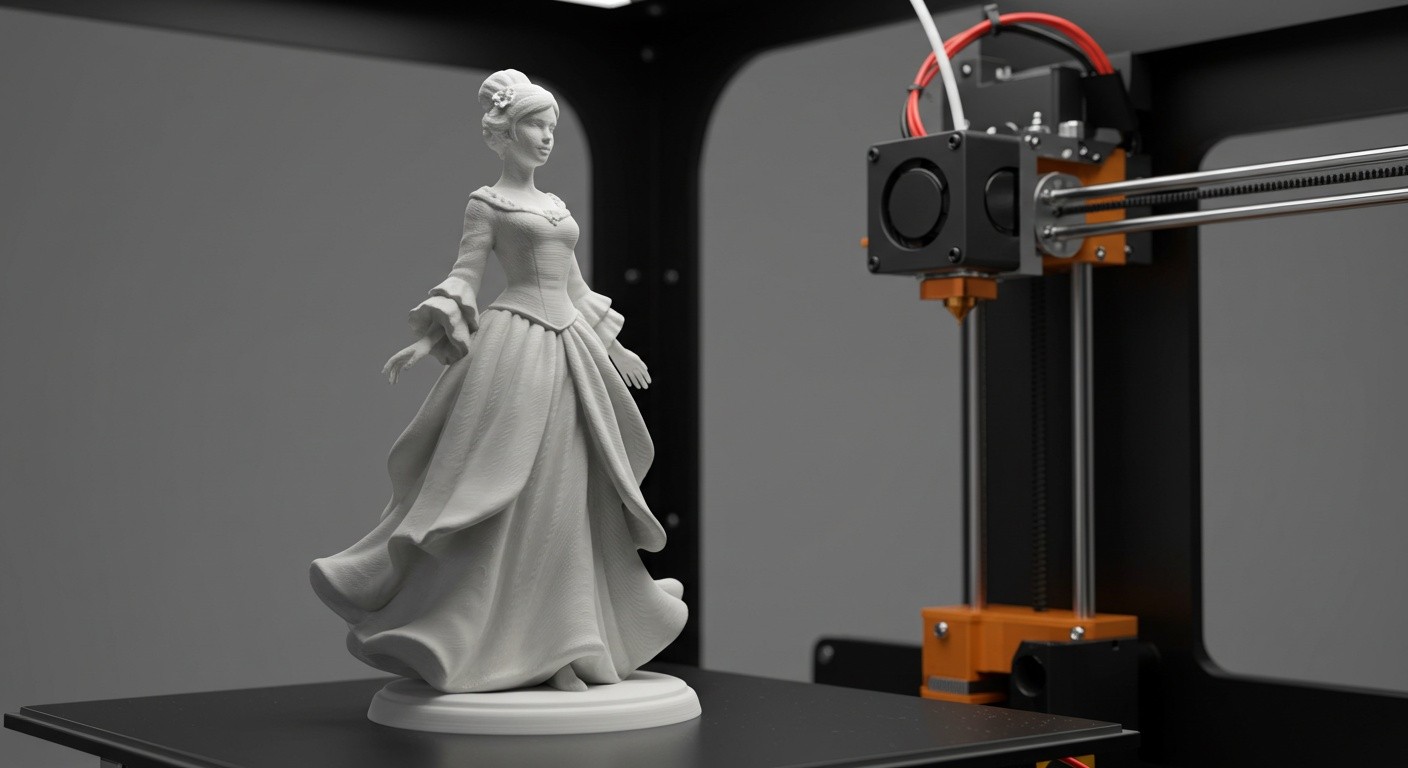 (реалистичная фотография) (Не используй текст и буквы на изображении) : 3d печать, Особенности производства статуэток из фарфора