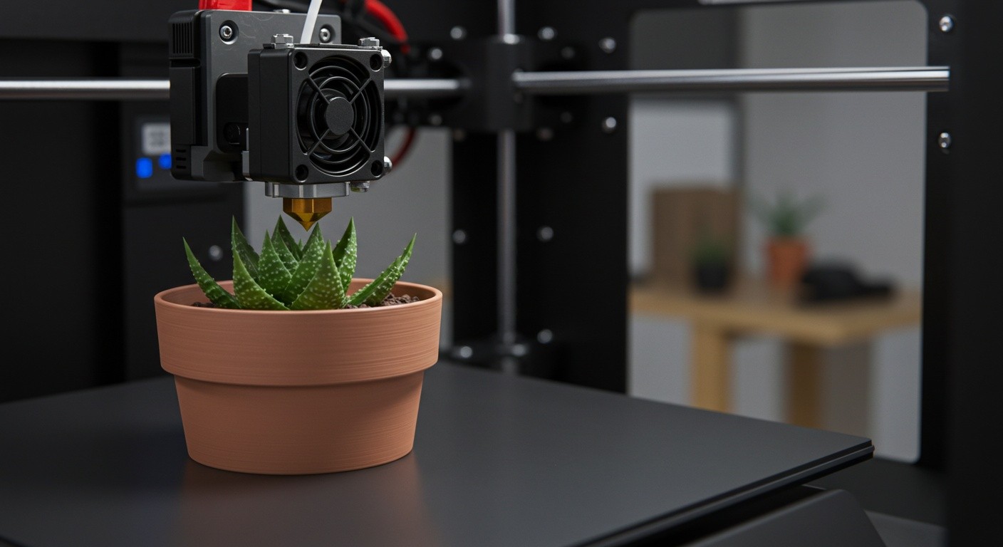 Пример 3D-печатного горшка для растений 3D-печатный горшок для растений