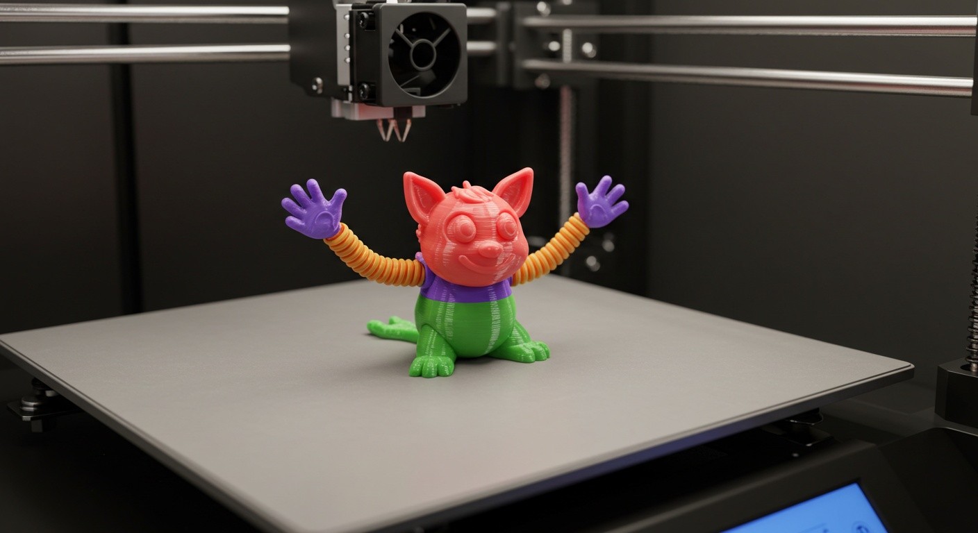 Игрушка с упругими элементами, напечатанная на 3D-принтере