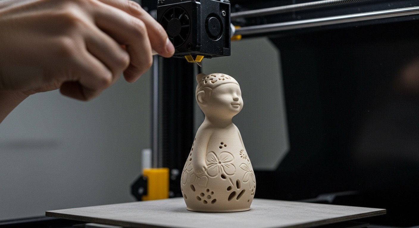 (реалистичная фотография) (Не используй текст и буквы на изображении) : 3d печать, Как изготовить уникальные статуэтки из керамики