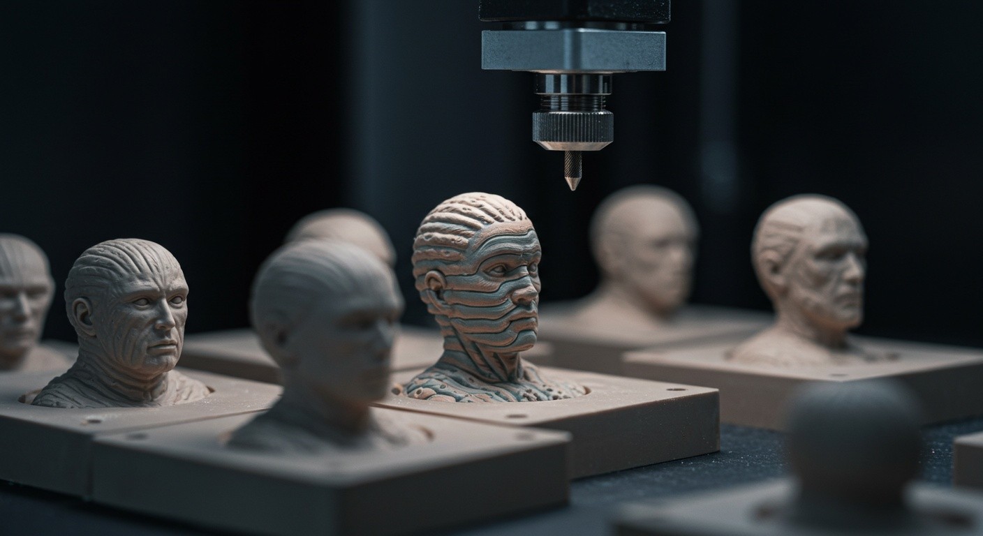 (реалистичная фотография) (Не используй текст и буквы на изображении) : 3d печать, Изготовление фигурок из полимерных материалов с использованием форм