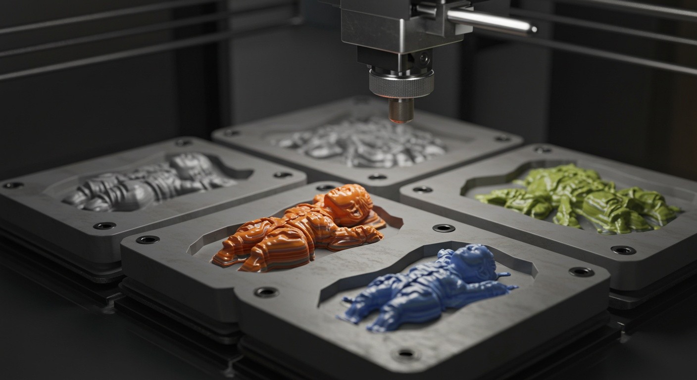 Процесс изготовления фигурок из полимеров с применением форм Фигурки из полимерных материалов в форме