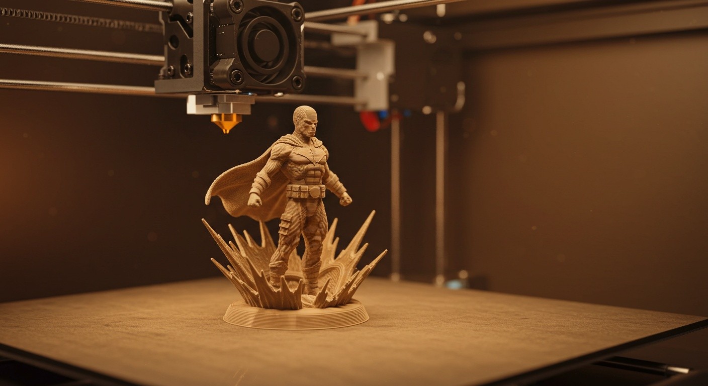 (реалистичная фотография) (Не используй текст и буквы на изображении) : 3d печать, Создание фигурок героев комиксов