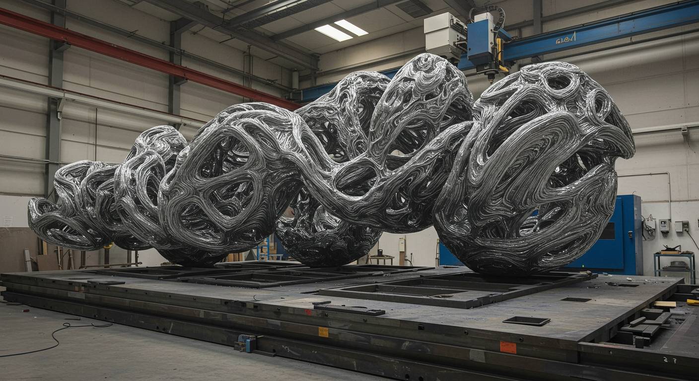 Процесс изготовления крупной металлической скульптуры