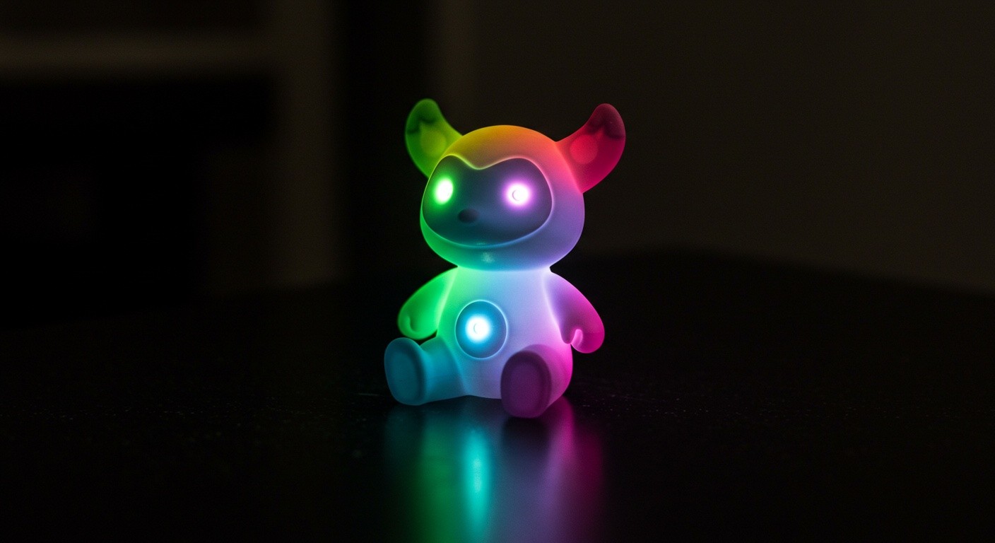 (реалистичная фотография) (Не используй текст и буквы на изображении) : 3d печать, Печать игрушек с встроенной LED-подсветкой