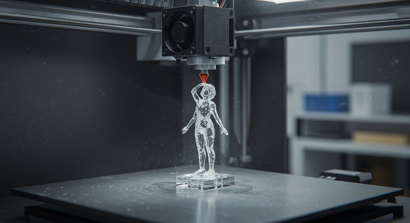 (реалистичная фотография) (Не используй текст и буквы на изображении) : 3d печать, Как сделать фигурку из стекла: технология и особенности