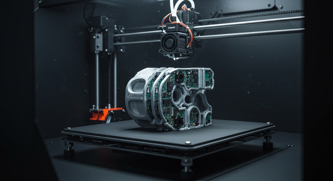 Современная технология печати встроенных компонентов Печать встроенных компонентов послойно
