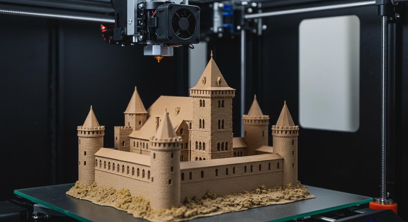 (реалистичная фотография) (Не используй текст и буквы на изображении) : 3d печать, Печать макетов зданий