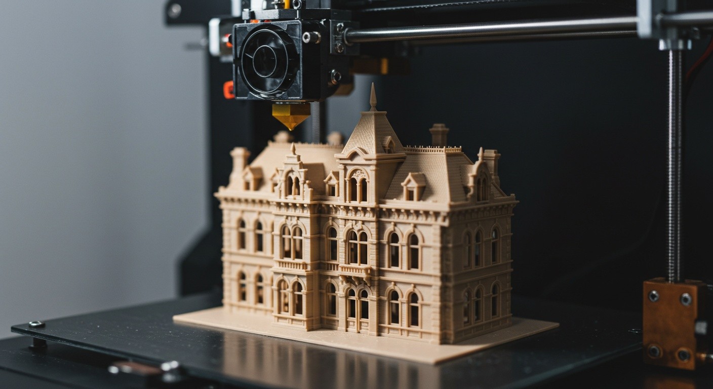 Точный макет здания, напечатанный на 3D-принтере 3D-печать макета здания с высокой детализацией
