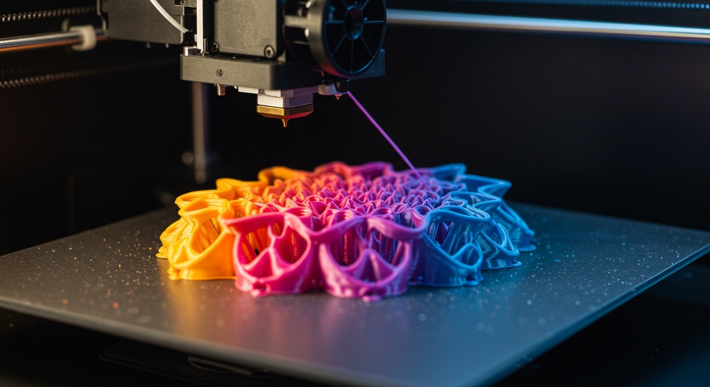 (реалистичная фотография) (Не используй текст и буквы на изображении) : 3d печать, Технология изготовления декоративных изделий из пластика