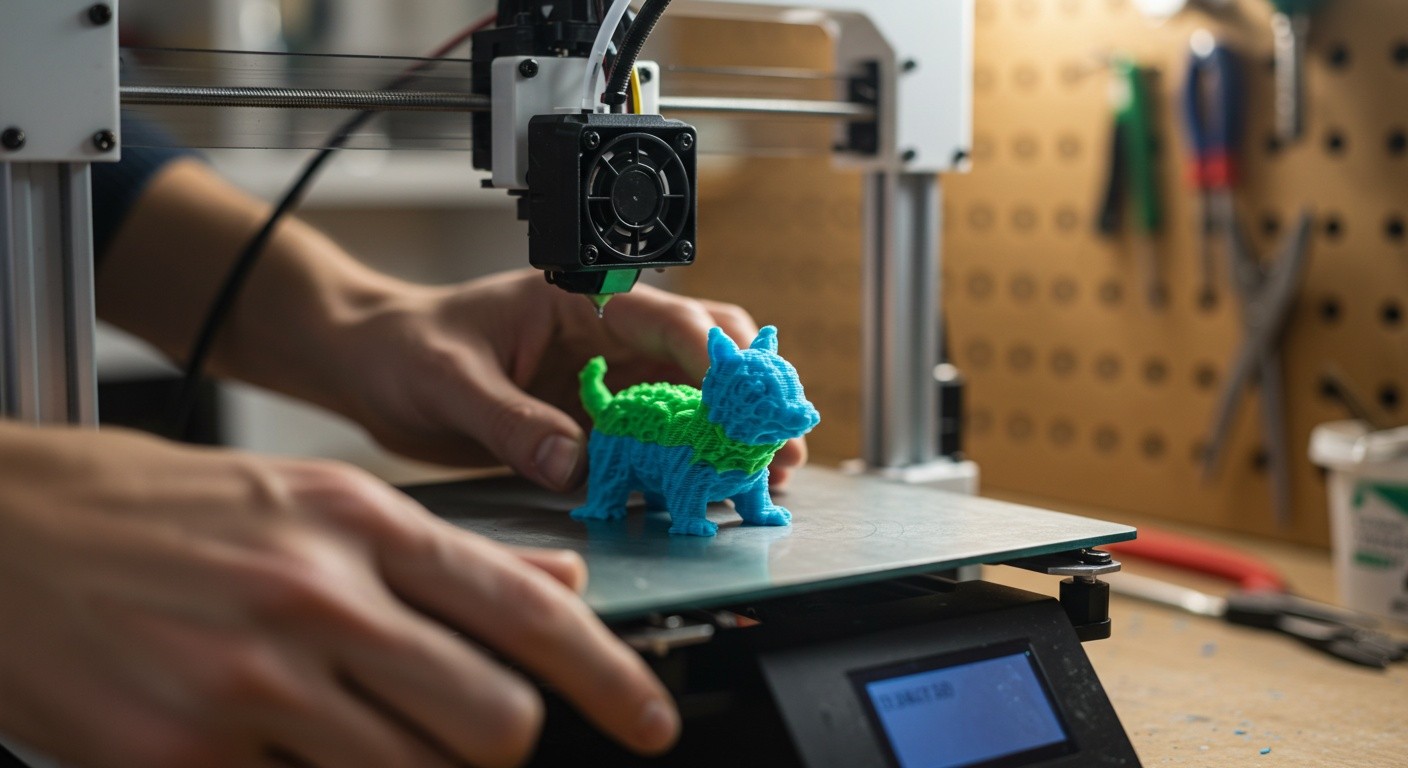 (реалистичная фотография) (Не используй текст и буквы на изображении) : 3d печать, Как напечатать сувенир из переработанного пластика