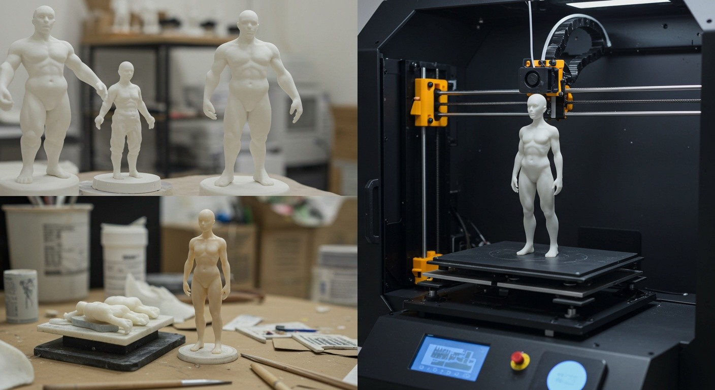 (реалистичная фотография) (Не используй текст и буквы на изображении) : 3d печать, Особенности производства фигурок из силикона и резины