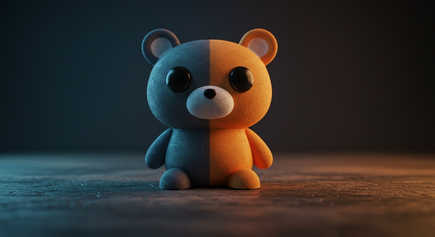 (реалистичная фотография) (Не используй текст и буквы на изображении) : 3d печать, Печать игрушек с комбинированием PLA и TPU