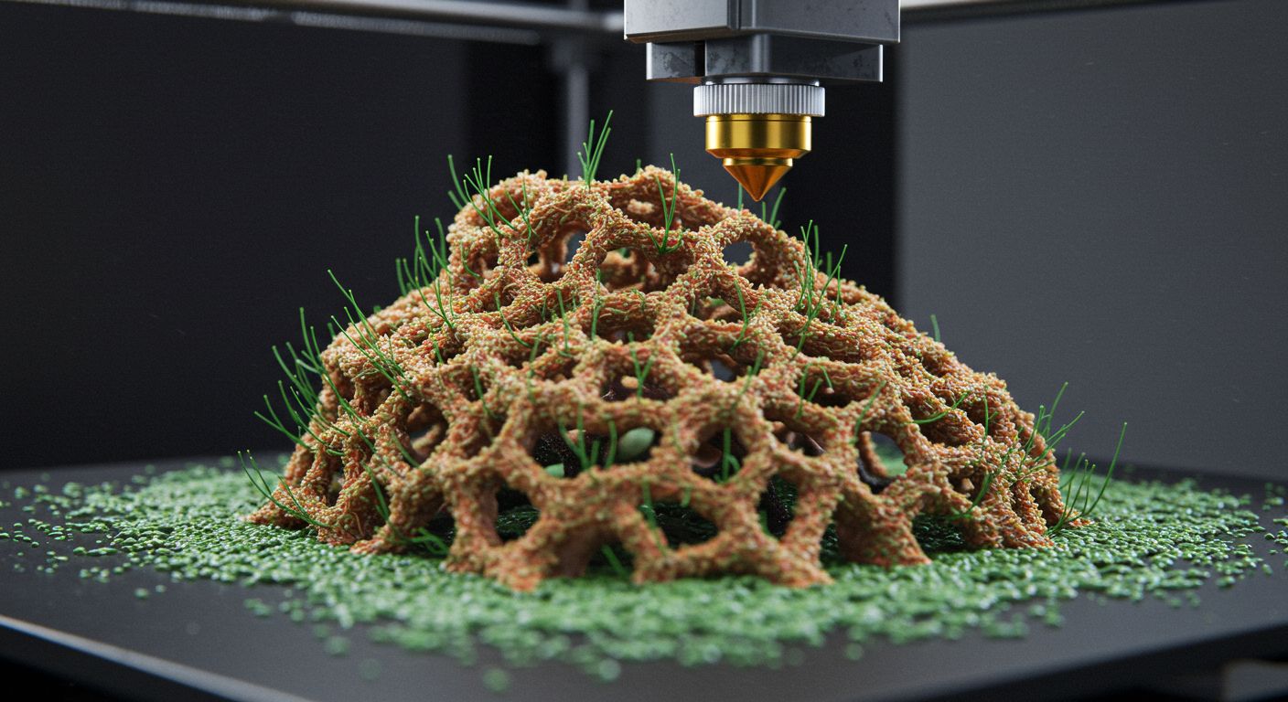 (реалистичная фотография) (Не используй текст и буквы на изображении) : 3d печать, Печать органических структур послойно