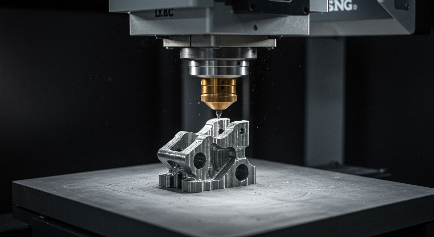 (реалистичная фотография) (Не используй текст и буквы на изображении) : 3d печать, Процесс создания деталей методом холодного ковки