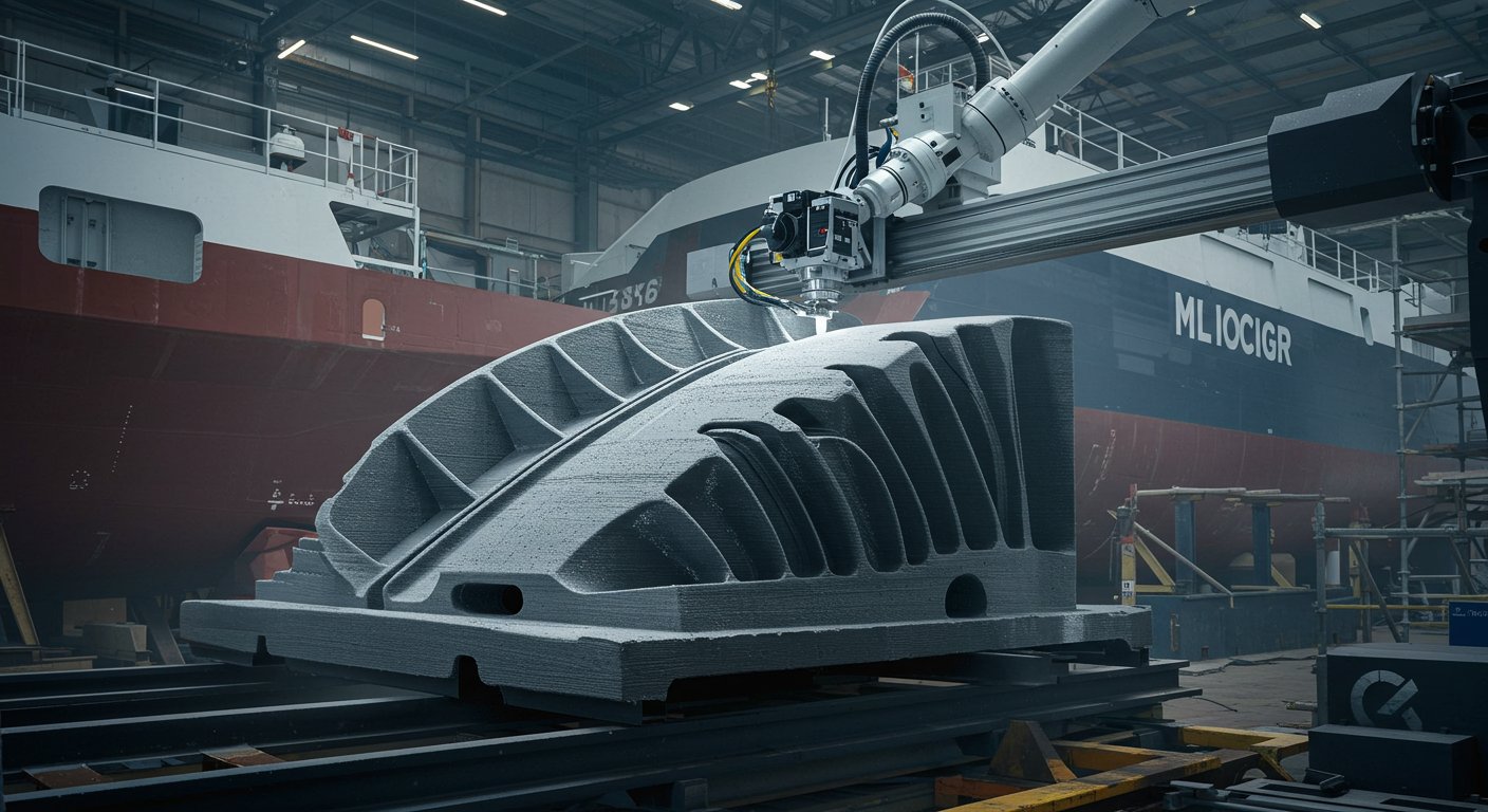 (реалистичная фотография) (Не используй текст и буквы на изображении) : 3d печать, 3D-печать в судостроении