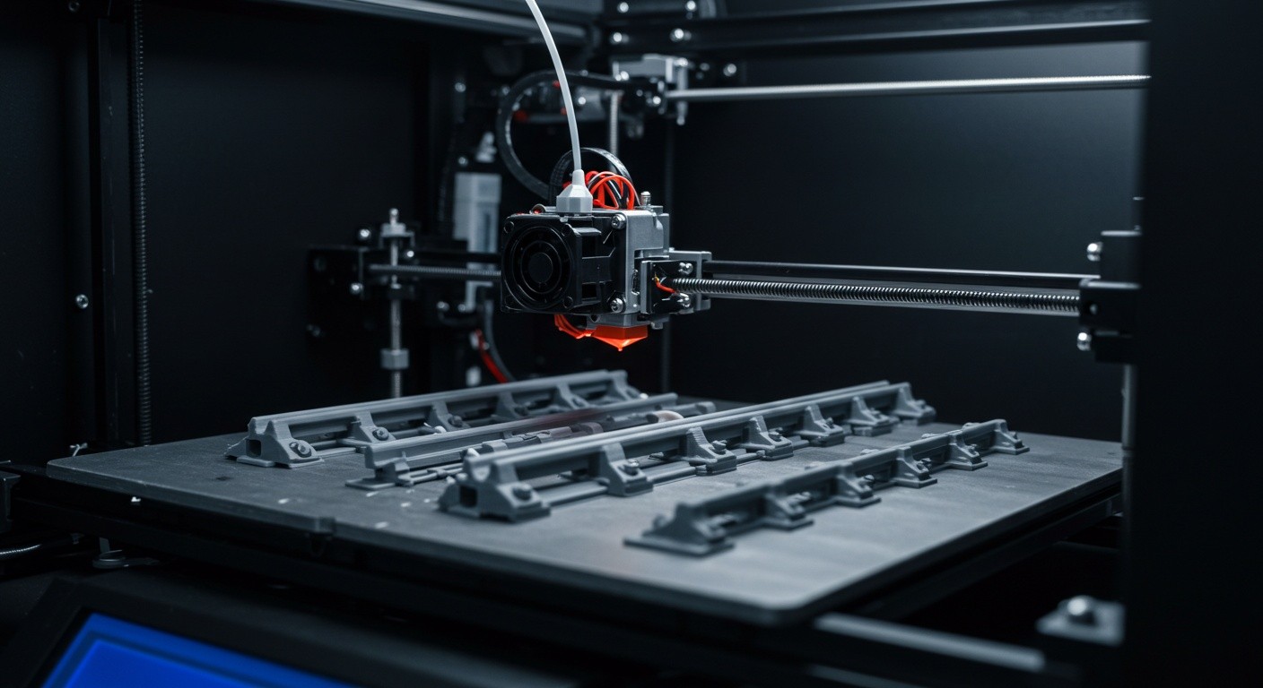 (реалистичная фотография) (Не используй текст и буквы на изображении) : 3d печать, Печать деталей для железных дорог