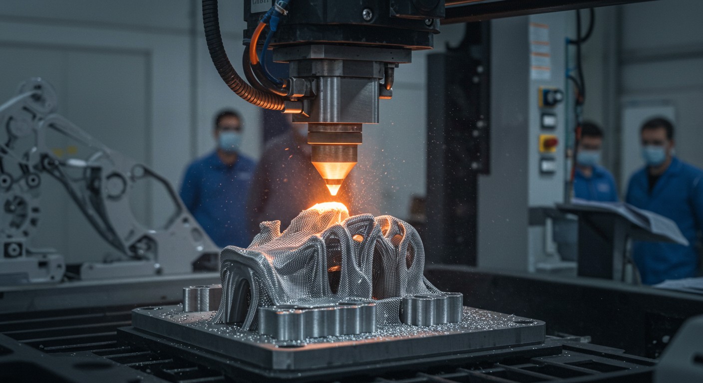 (реалистичная фотография) (Не используй текст и буквы на изображении) : 3d печать, Производство изделий из алюминия и его сплавов