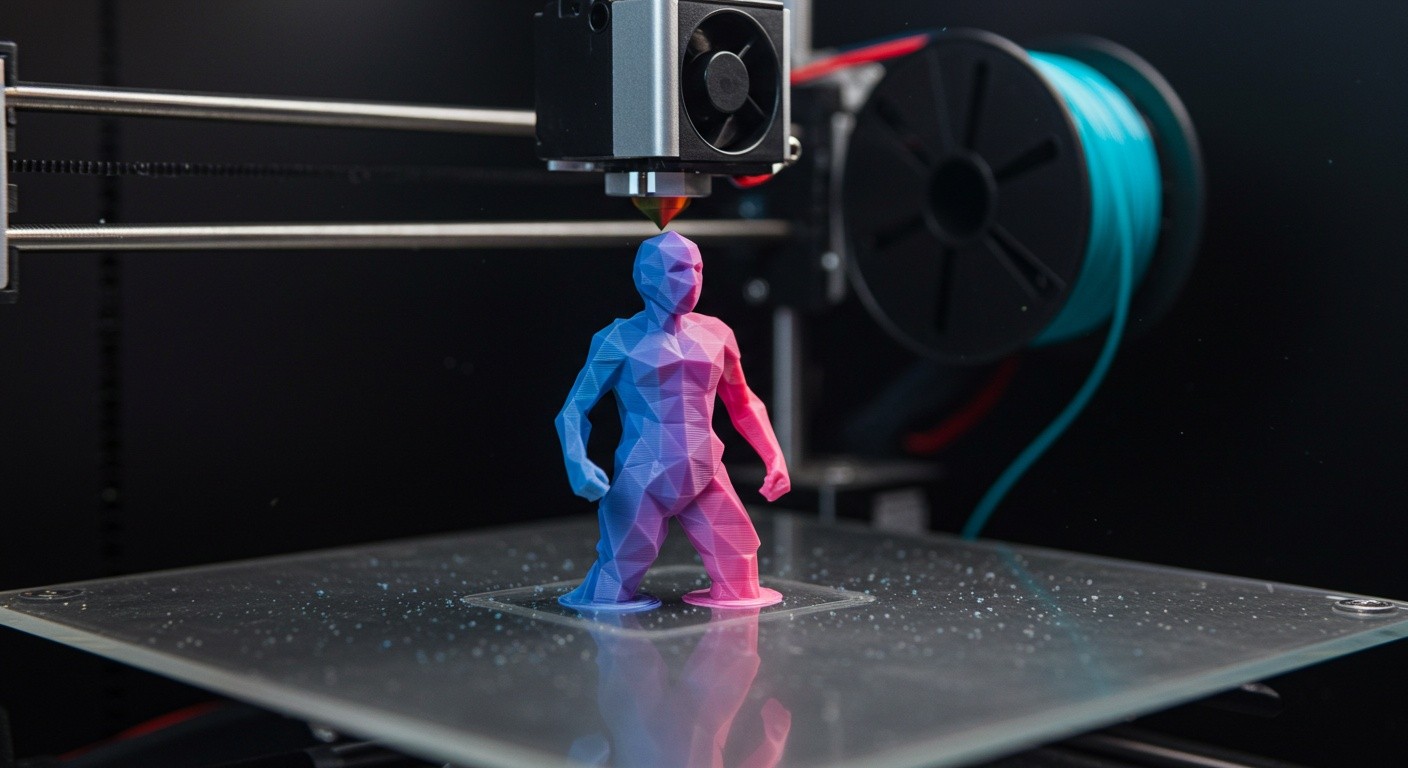 (реалистичная фотография) (Не используй текст и буквы на изображении) : 3d печать, Создание фигурок в технике низкополигональной печати