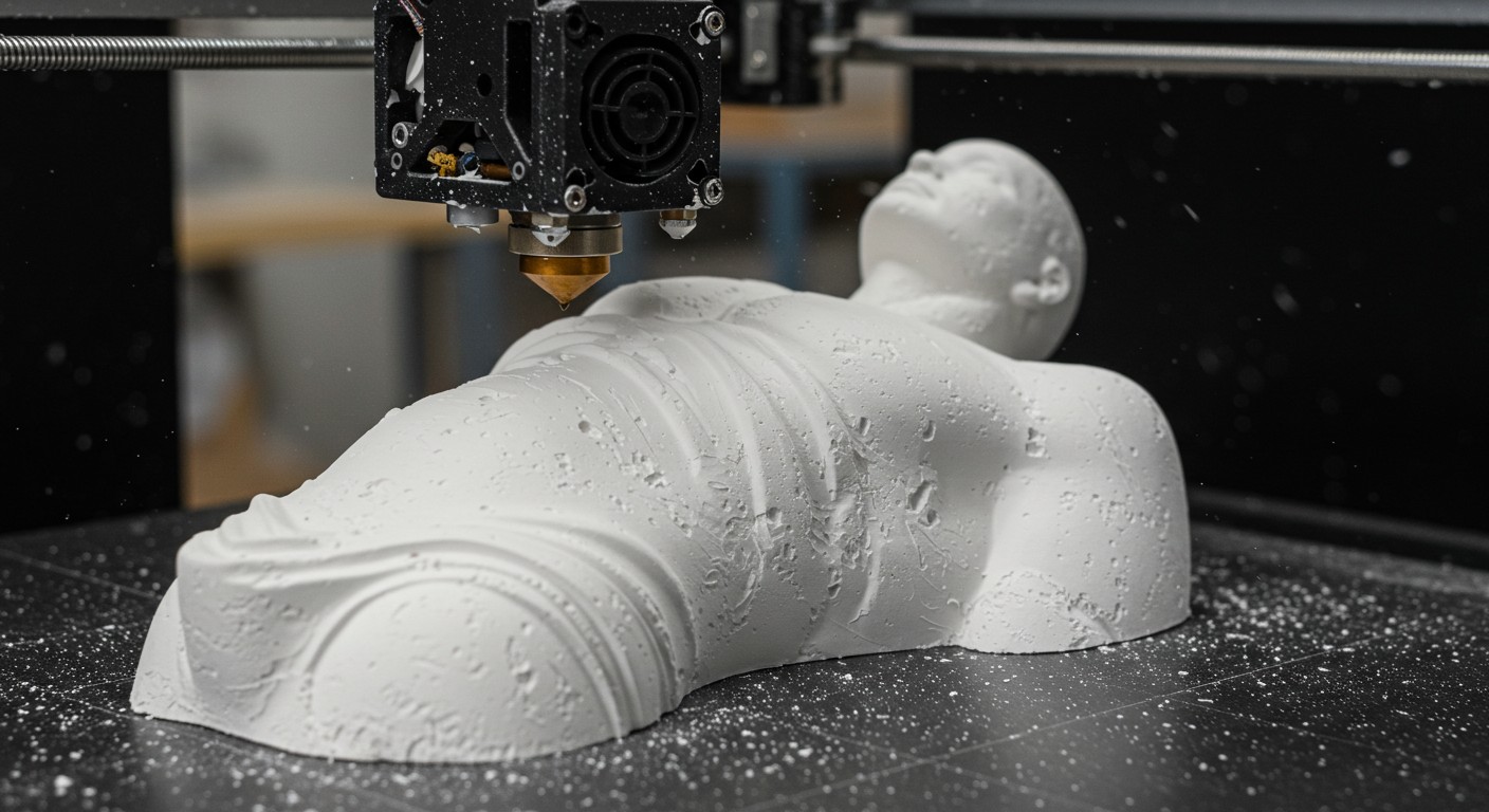 (реалистичная фотография) (Не используй текст и буквы на изображении) : 3d печать, Особенности изготовления фигурок из гипса с отделкой