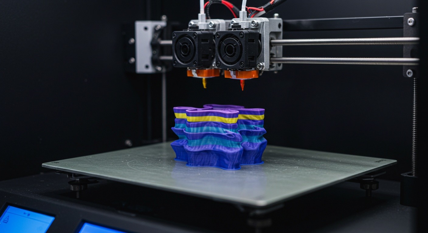 Двухэкструдерная система 3D-принтера в работе Двухэкструдерная система для 3D-печати