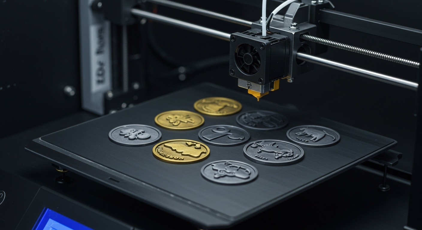 (реалистичная фотография) (Не используй текст и буквы на изображении) : 3d печать, Создание сувениров-медалей и жетонов