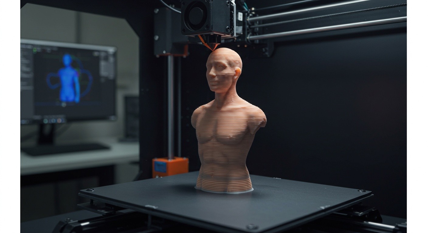 (реалистичная фотография) (Не используй текст и буквы на изображении) : 3d печать, Как напечатать фигурку по 3D-скану человека