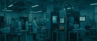 (реалистичная фотография) (Не используй текст и буквы на изображении) : 3d печать, Будущее промышленности с 3D-принтерами