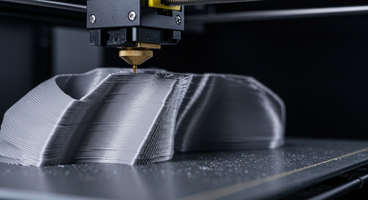 (реалистичная фотография) (Не используй текст и буквы на изображении) : 3d печать, Печать прототипов послойно с разной плотностью