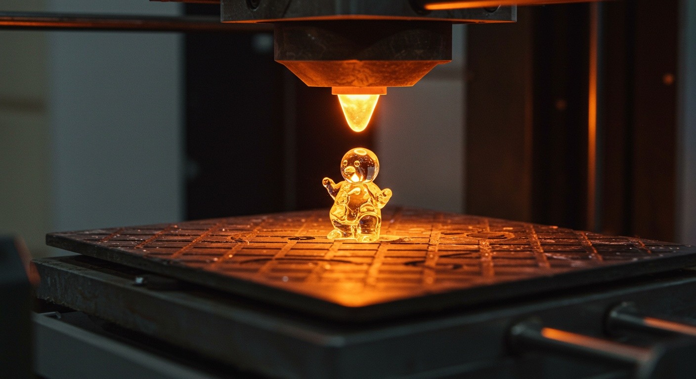 Фигурка из стекла, изготовленная методом горячей обработки