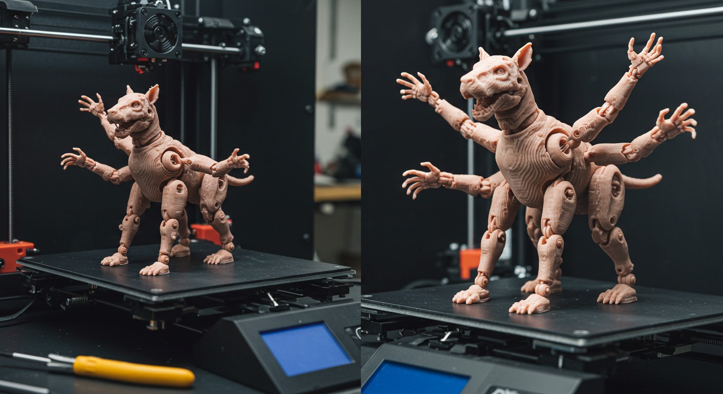 (реалистичная фотография) (Не используй текст и буквы на изображении) : 3d печать, Как напечатать фигурку с подвижными суставами