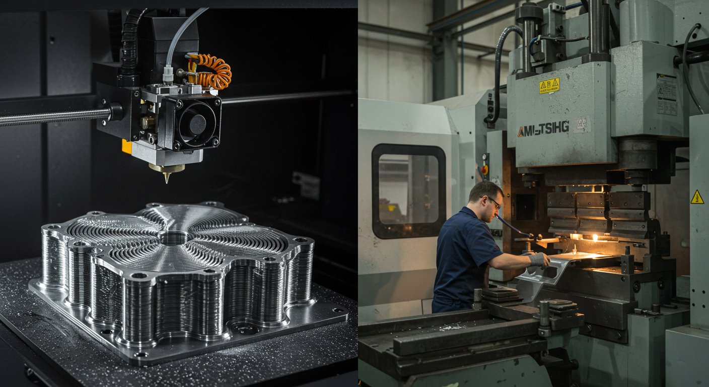 (реалистичная фотография) (Не используй текст и буквы на изображении) : 3d печать, Производство деталей из металла с использованием холодной обработки